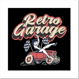 Retro Garage Car Mechanic Repair Workshop Posters and Art